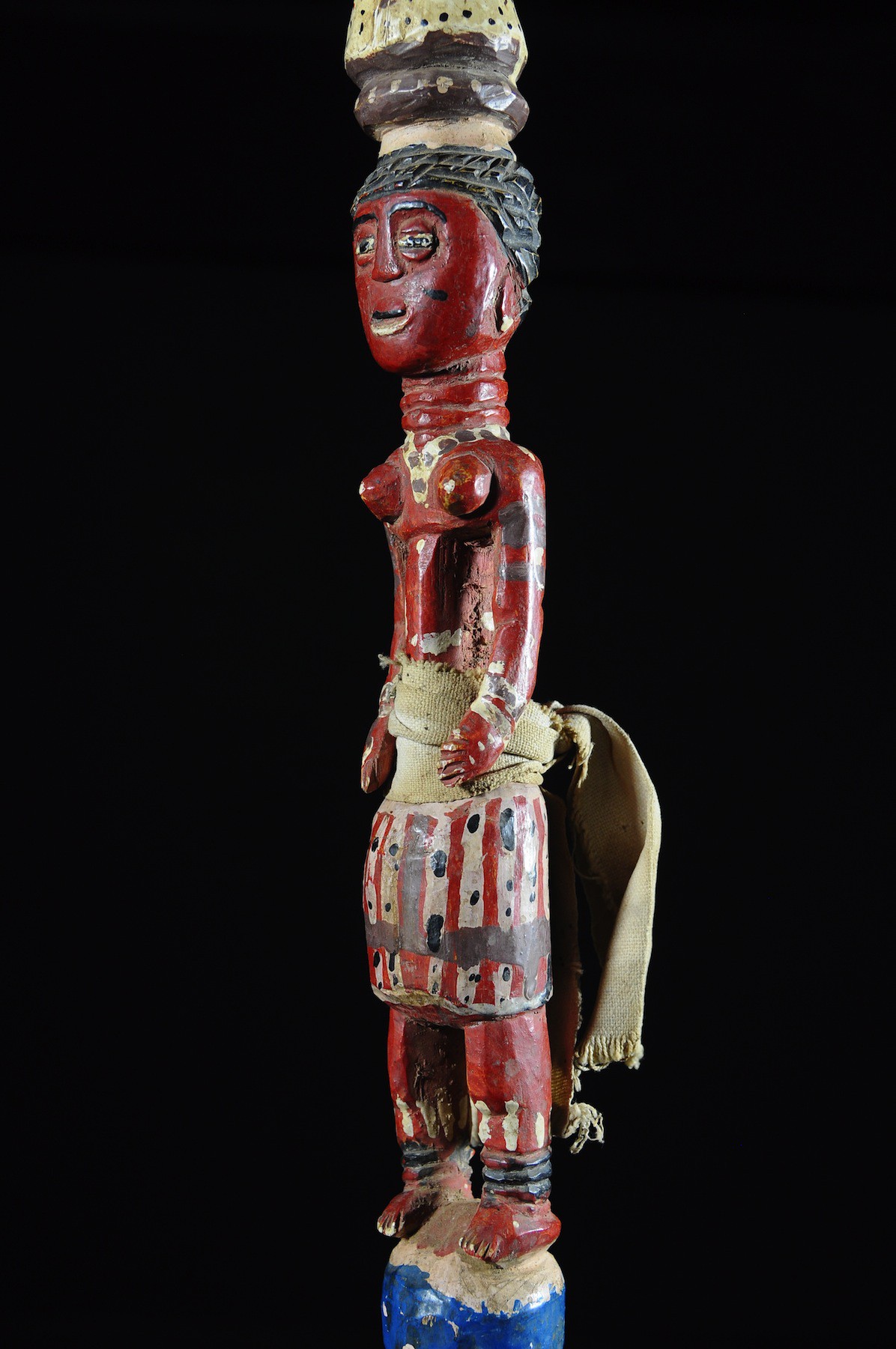 Canne de dignitaire polychrome - Baoule - Côte d'Ivoire - Objets de regalia