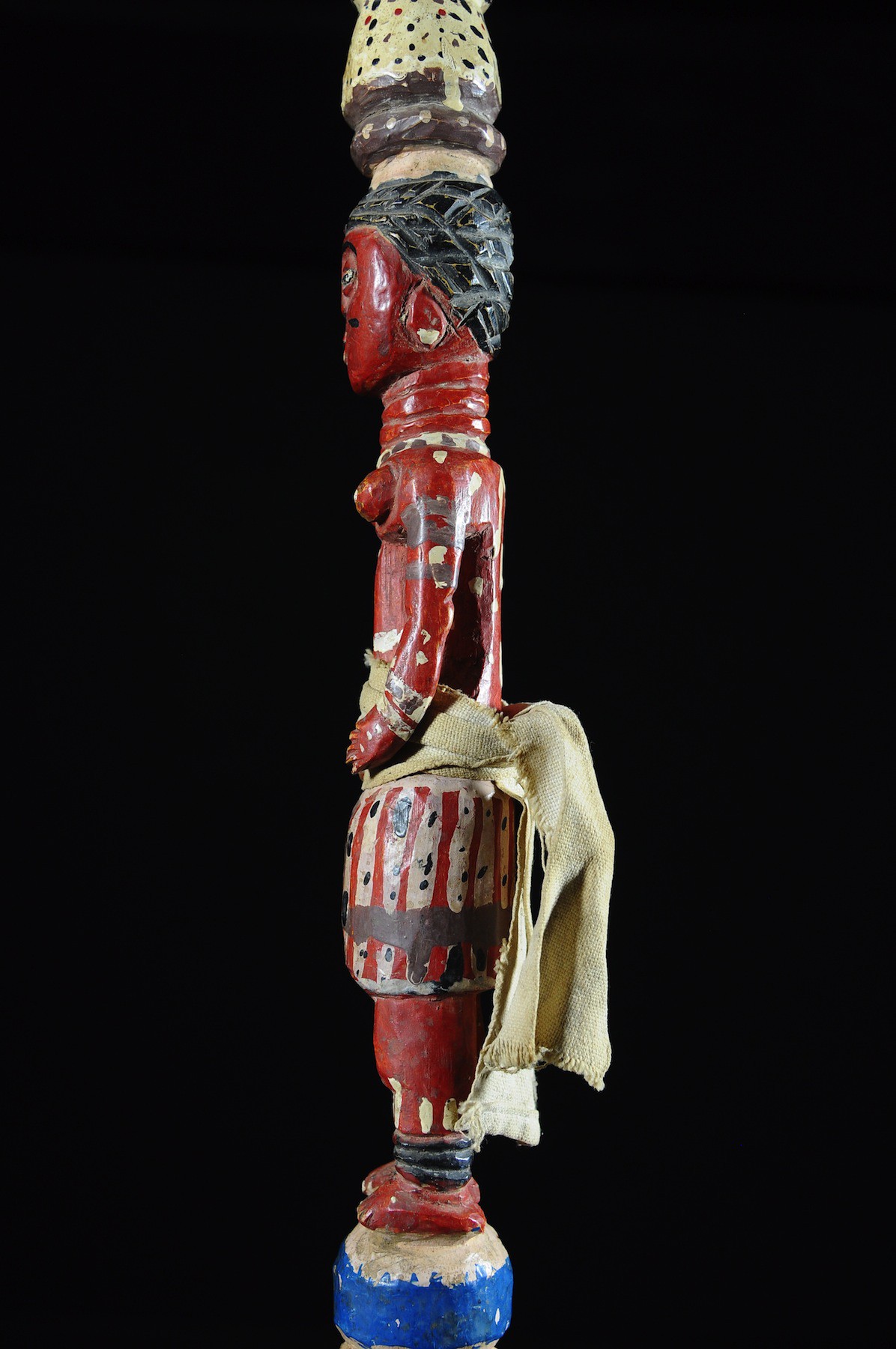 Canne de dignitaire polychrome - Baoule - Côte d'Ivoire - Objets de regalia