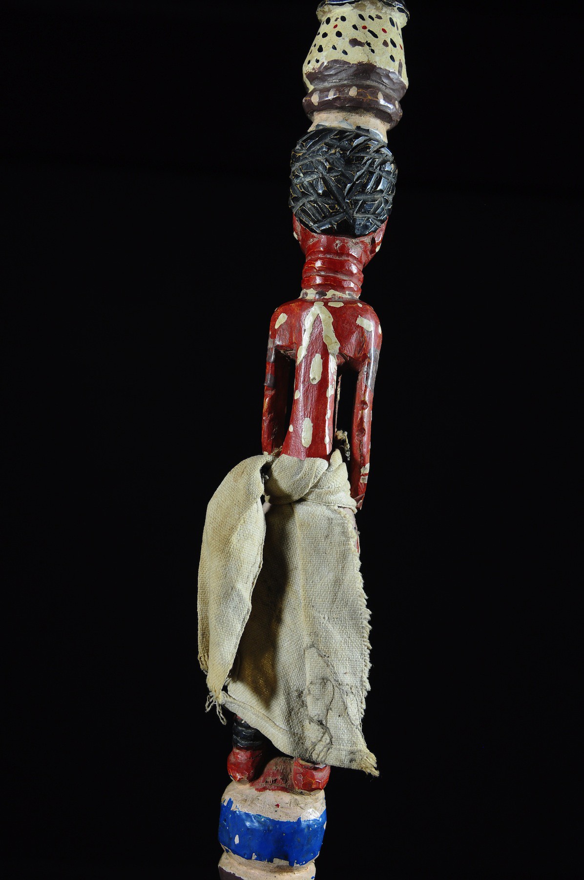 Canne de dignitaire polychrome - Baoule - Côte d'Ivoire - Objets de regalia