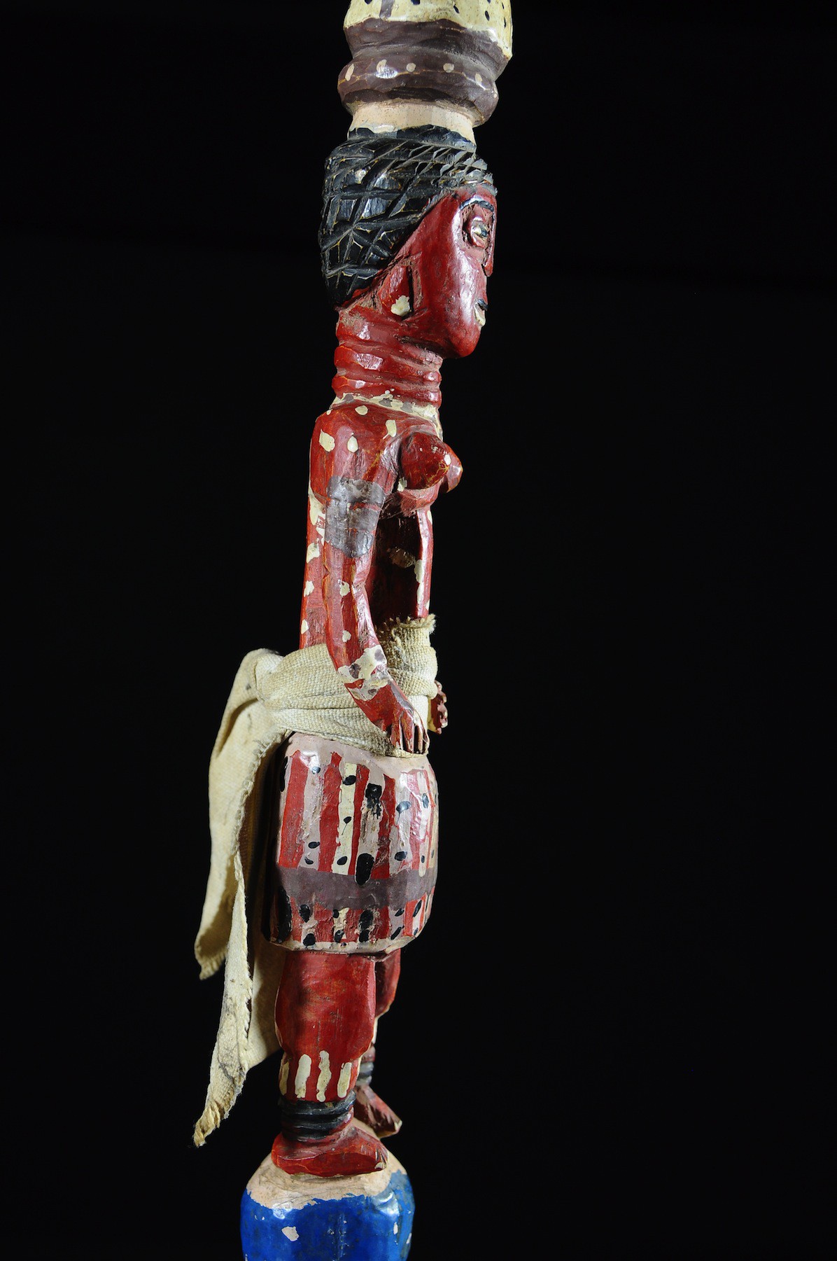 Canne de dignitaire polychrome - Baoule - Côte d'Ivoire - Objets de regalia