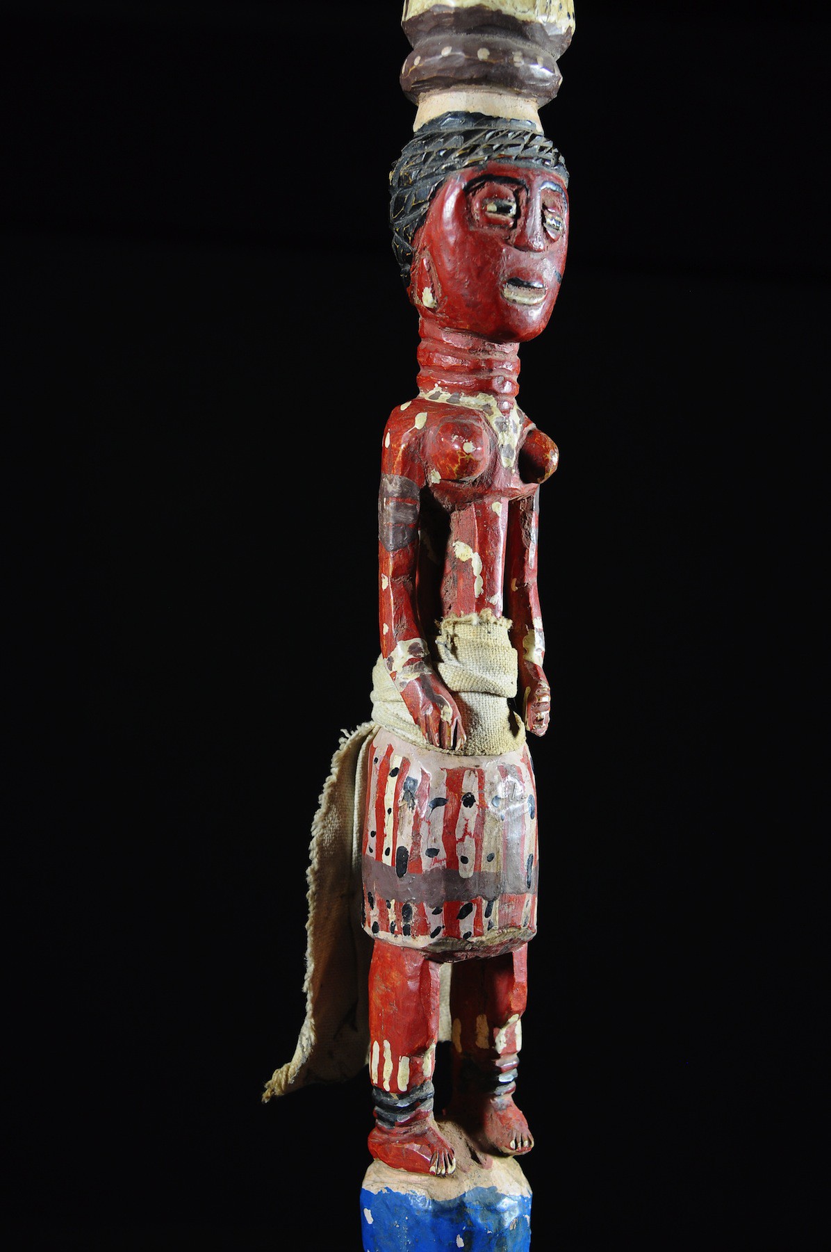 Canne de dignitaire polychrome - Baoule - Côte d'Ivoire - Objets de regalia