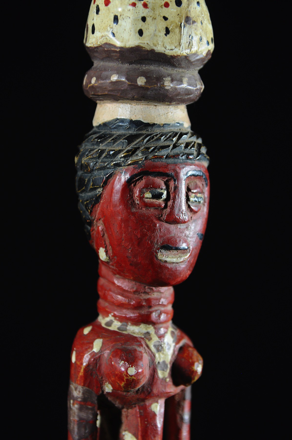 Canne de dignitaire polychrome - Baoule - Côte d'Ivoire - Objets de regalia
