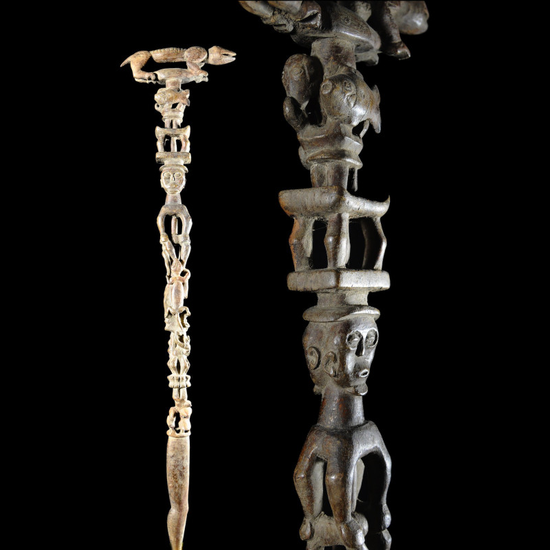 Canne ouvragee de notable - Ashanti - Ghana - Objets de regalia