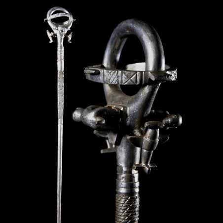 Canne de dignitaire en fonte aluminium - Fon - Benin - Objets de regalia