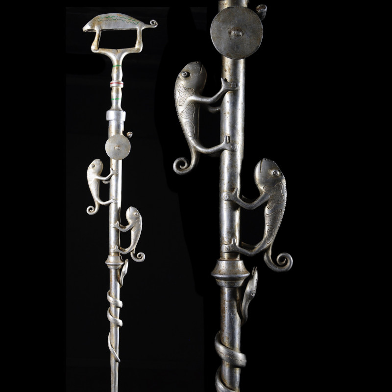 Canne epee de dignitaire en fonte aluminium - Fon - Benin - Objets de regalia
