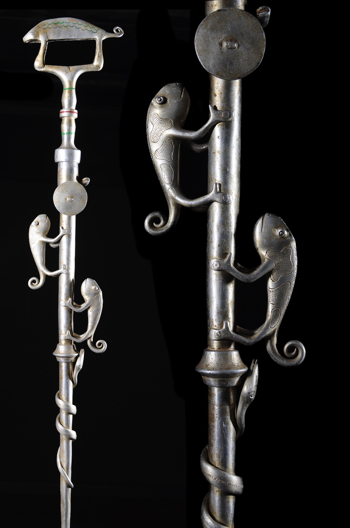 Canne epee de dignitaire en fonte aluminium - Fon - Benin - Objets de regalia