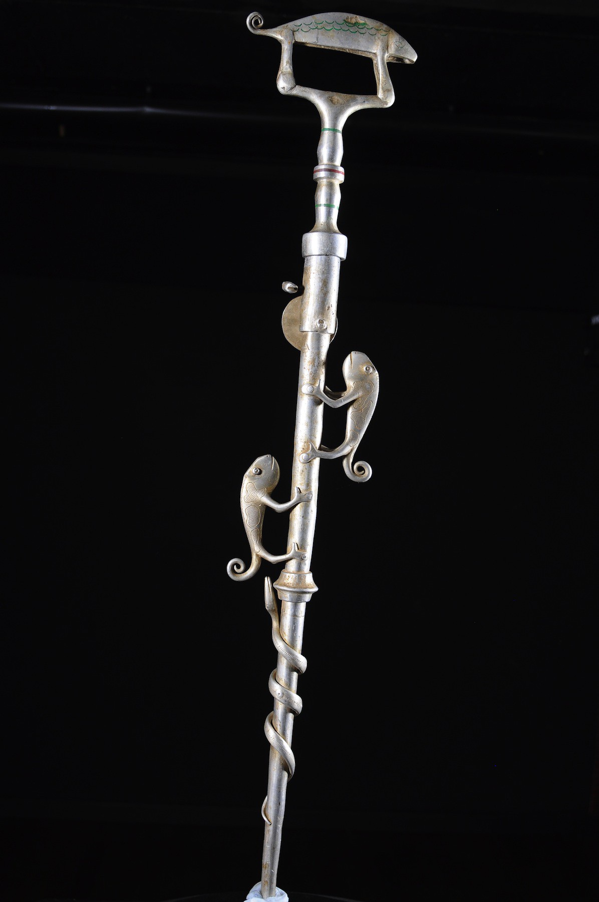 Canne epee de dignitaire en fonte aluminium - Fon - Benin - Objets de regalia