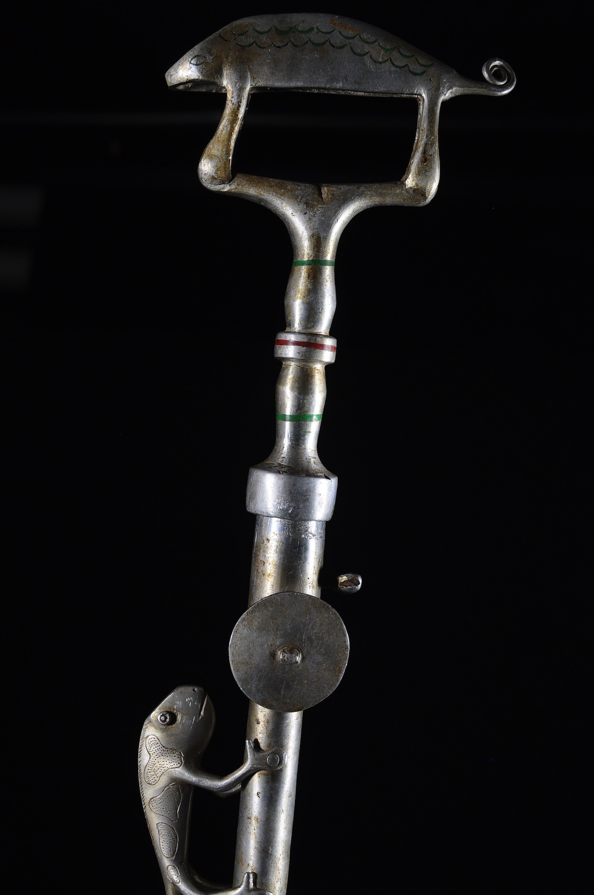 Canne epee de dignitaire en fonte aluminium - Fon - Benin - Objets de regalia