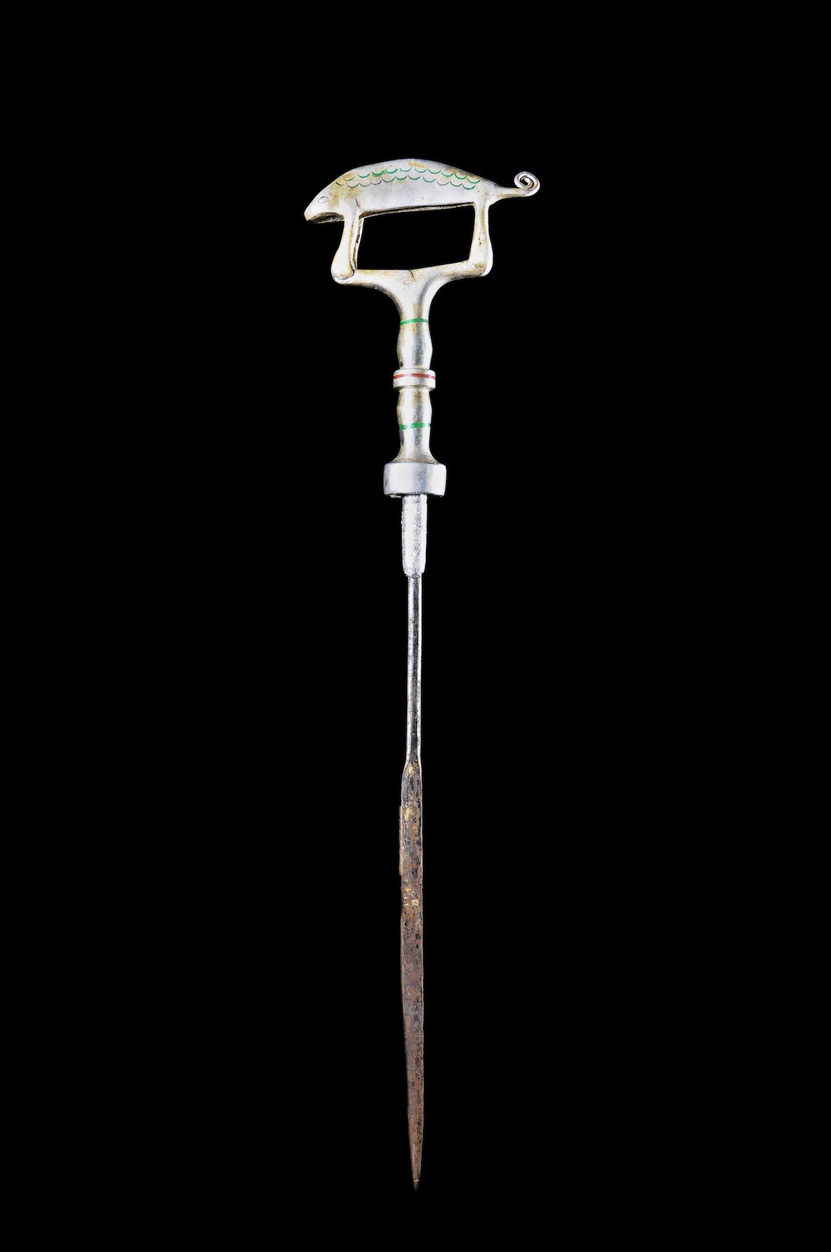 Canne epee de dignitaire en fonte aluminium - Fon - Benin - Objets de regalia