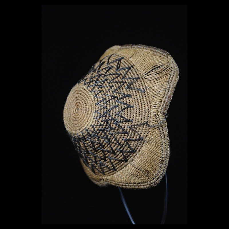 Coiffe Kuba ancienne Laket en raphia - Kuba - RDC Zaire