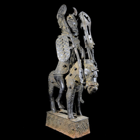Oba et son cheval - Nigeria - BIni Edo - Bronze cire perdue
