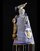Coiffe Ade ou Adenla avec rideau de perles - Yoruba - Nigeria