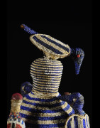Coiffe Ade ou Adenla avec rideau de perles - Yoruba - Nigeria