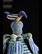 Coiffe Ade ou Adenla avec rideau de perles - Yoruba - Nigeria