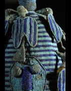 Coiffe Ade ou Adenla avec rideau de perles - Yoruba - Nigeria