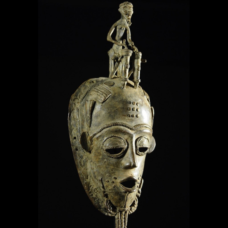 Masque en alliage de metal - Baoule - Cote Ivoire