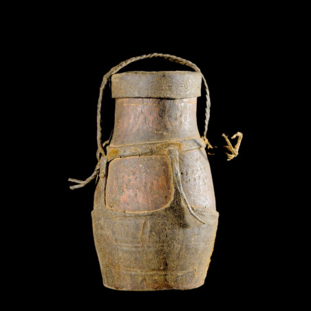 Pot a miel cuir et bois - Boni / Awer - Ethiopie