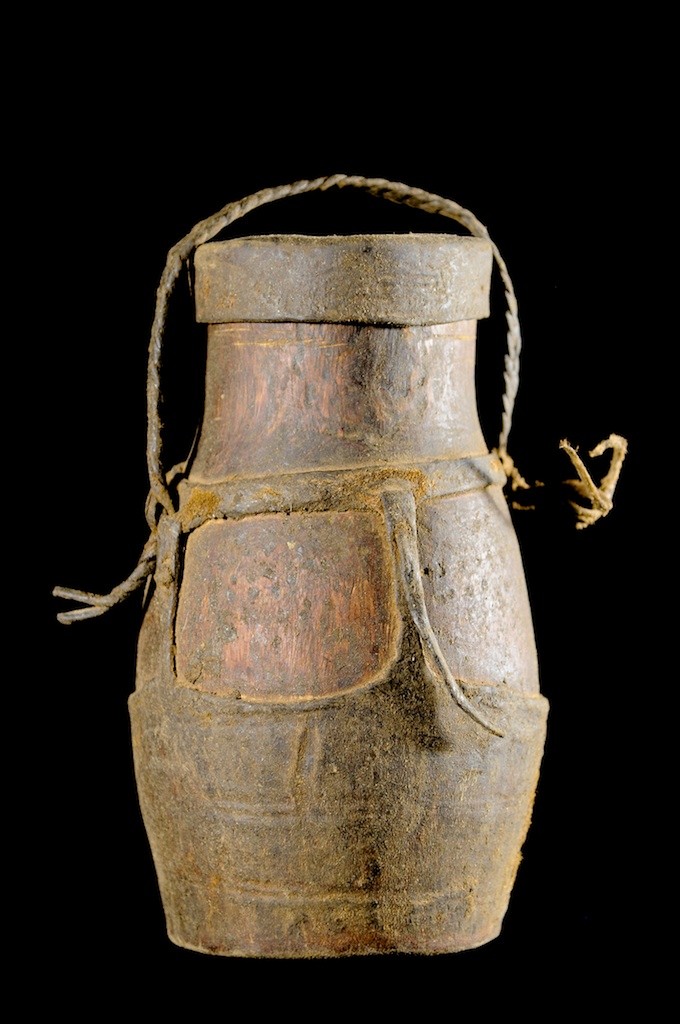 Pot a miel cuir et bois - Boni / Awer - Ethiopie