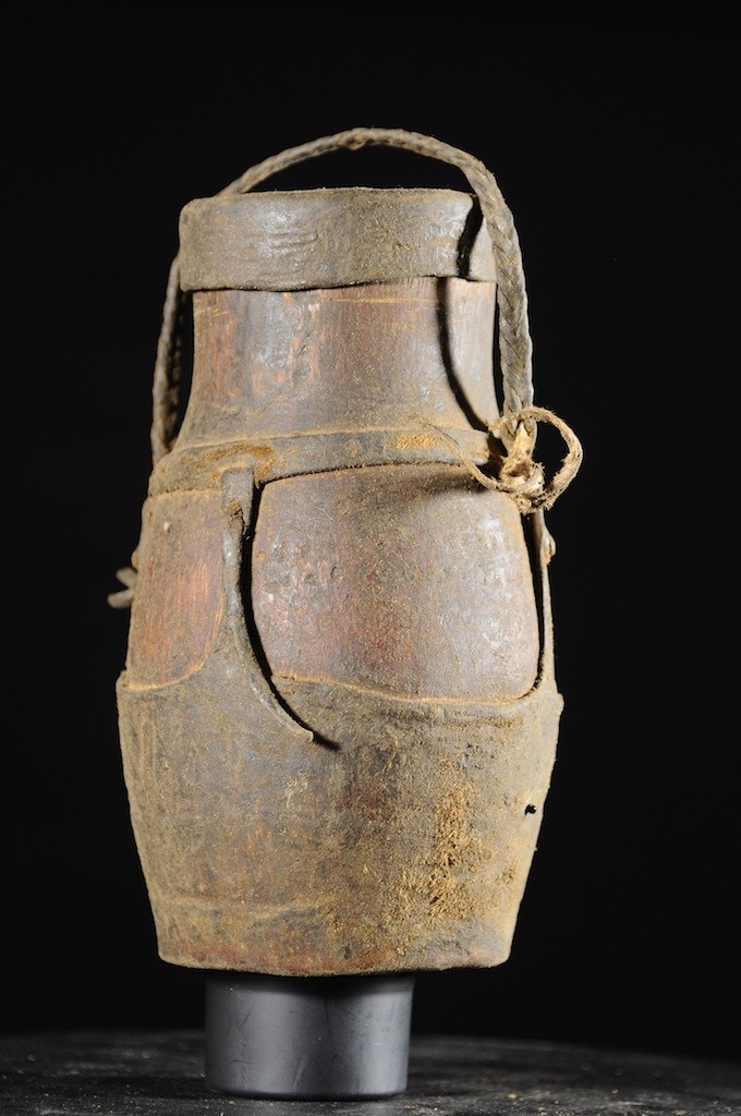 Pot a miel cuir et bois - Boni / Awer - Ethiopie