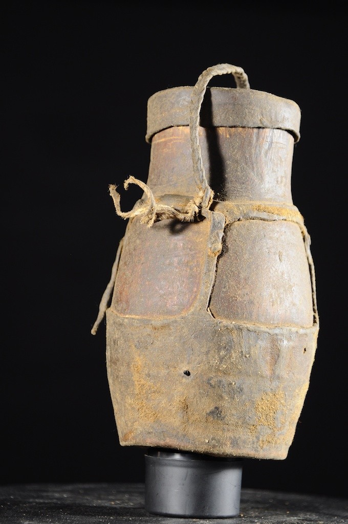 Pot a miel cuir et bois - Boni / Awer - Ethiopie