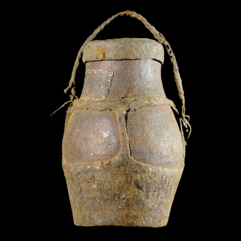 Pot a miel cuir et bois - Boni / Awer - Ethiopie