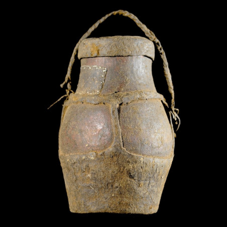 Pot a miel cuir et bois - Boni / Awer - Ethiopie