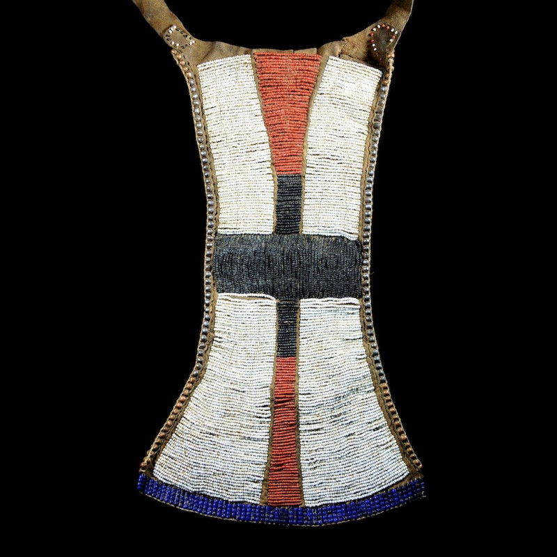 Tablier pagne  en cuir et perles - Toposa - Kenya / Soudan