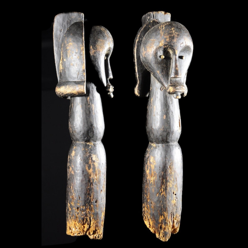 Tete fragment de poteau - Fang - Gabon