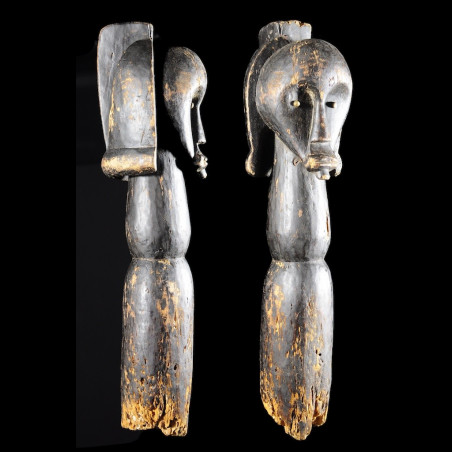 Tete fragment de poteau - Fang - Gabon