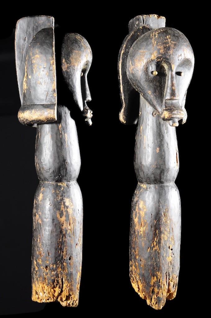 Tete fragment de poteau - Fang - Gabon