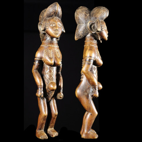 Statuette rituelle feminine - Punu / Pounou Lumbu - Gabon