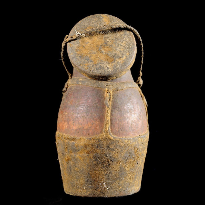 Pot a miel cuir et bois - Boni / Awer - Ethiopie