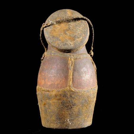 Pot a miel cuir et bois - Boni / Awer - Ethiopie