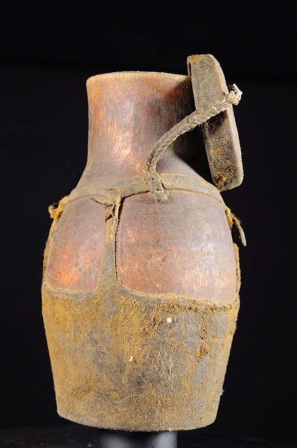 Pot a miel cuir et bois - Boni / Awer - Ethiopie
