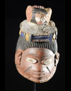 Masque Gelede bois polychrome oiseau - Yoruba - Nigeria