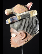 Masque Gelede bois polychrome oiseau - Yoruba - Nigeria