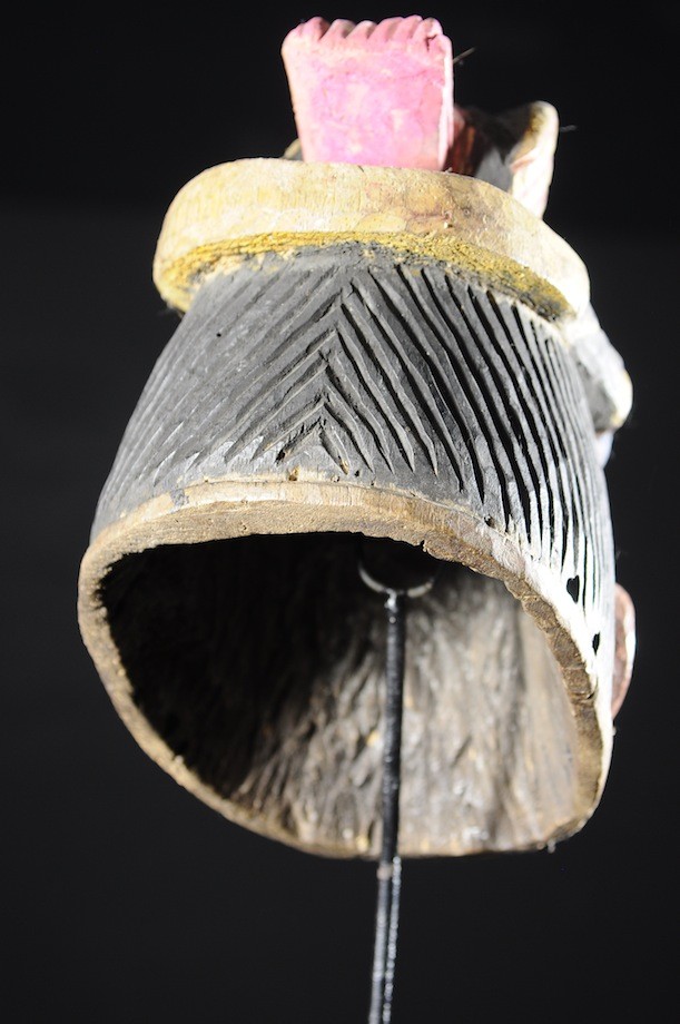 Masque Gelede bois polychrome oiseau - Yoruba - Nigeria