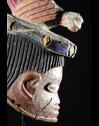 Masque Gelede bois polychrome oiseau - Yoruba - Nigeria