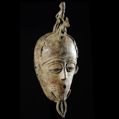 Masque en alliage de metal - Baoule - Cote Ivoire