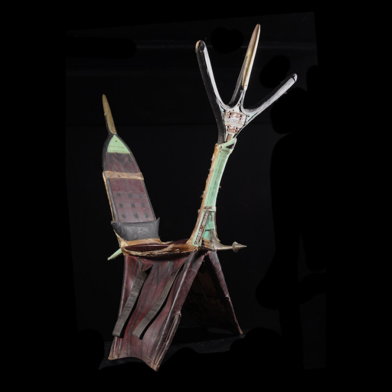 Selle de dromadaire en cuir polychrome - Touaregs