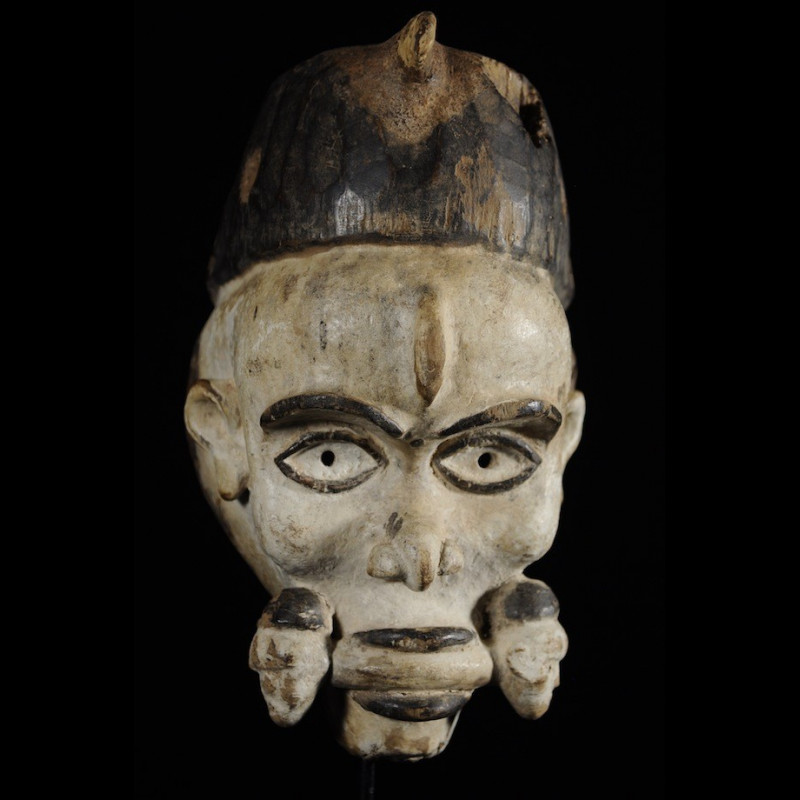 Masque portrait Blanc - Kongo Yombe - RDC Zaire
