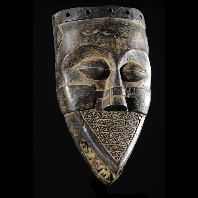 Masque facial funeraire - Lele / Kuba - RDC Zaire