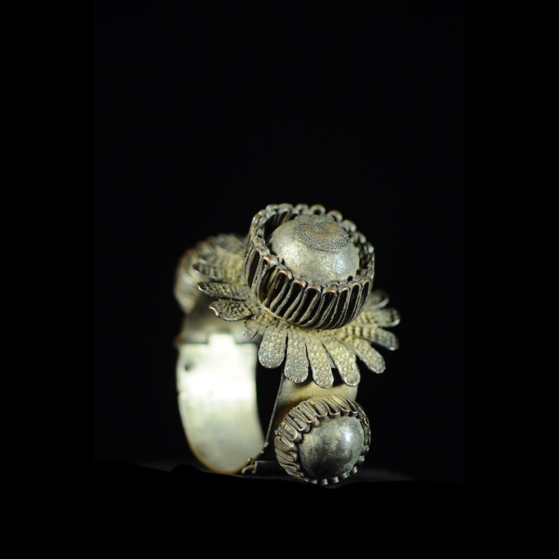 Bracelet en laiton argenté - Peul / Fulani - Mali