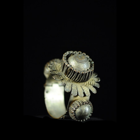 Bracelet en laiton argenté - Peul / Fulani - Mali