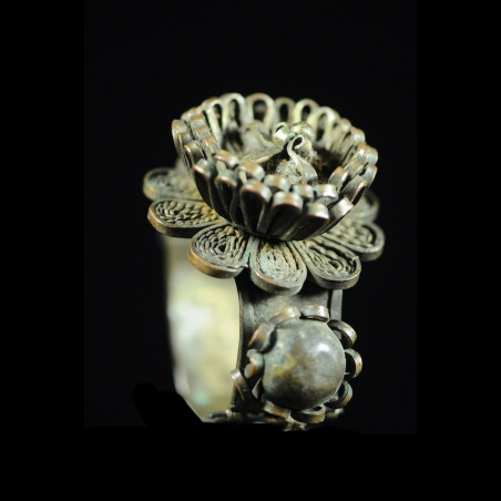 Bracelet en laiton argenté - Peul / Fulani - Mali