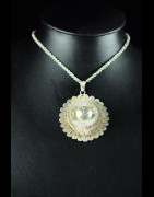 Pendentif et chaine en nickel argenté - Peul / Fulani - Mali