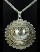 Pendentif et chaine en nickel argenté - Peul / Fulani - Mali