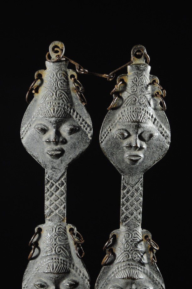 Statuette Edan en paire de la societe Ogboni - Yoruba Nigeria - Bronzes
