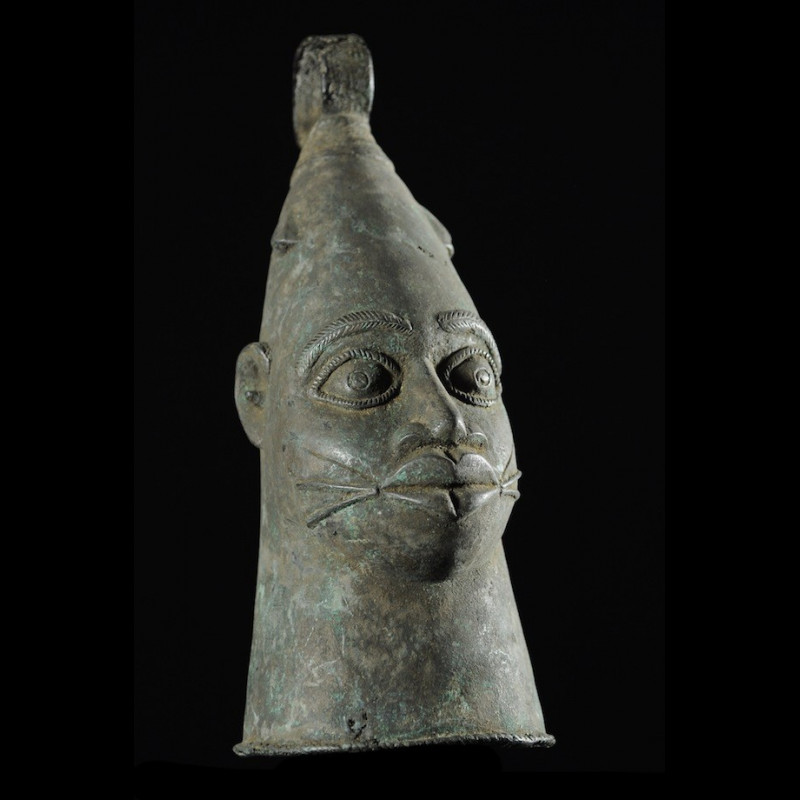 Cloche Gong Ceremonielle - Nigeria - BIni Edo - Bronze cire perdue