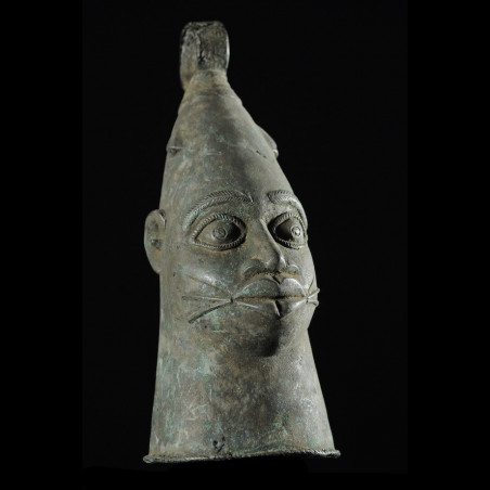 Cloche Gong Ceremonielle - Nigeria - BIni Edo - Bronze cire perdue